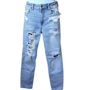 American Eagle Ripped Mom Jeans Size 0